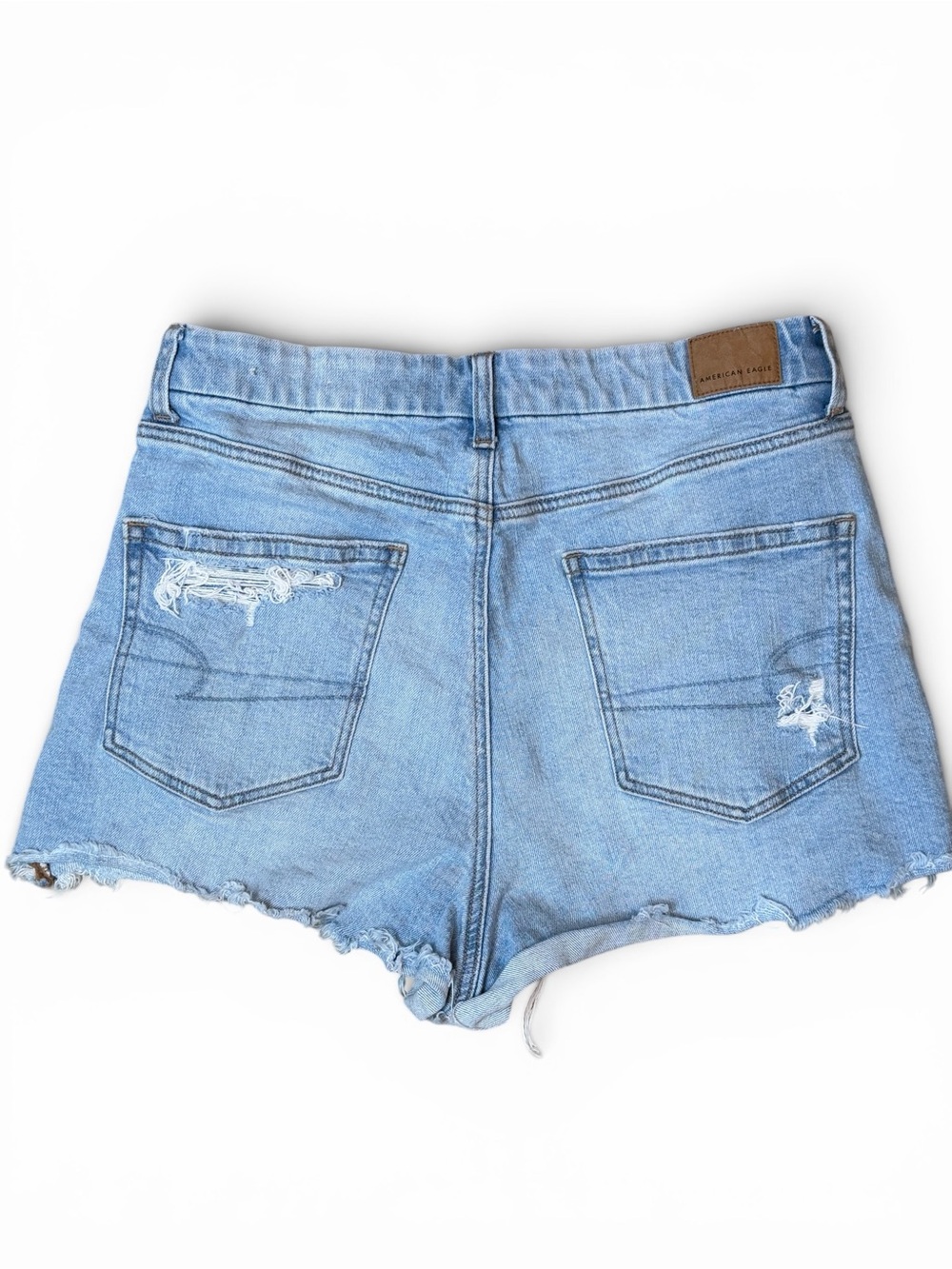 American Eagle Curvy 90s Boyfriend Shorts Size 10 Light Wash Distressed Denim